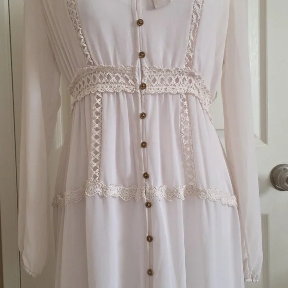 Altar'd State Womens Ivory Boho Crochet Lace Dress - Size Small - Picture 4 of 9